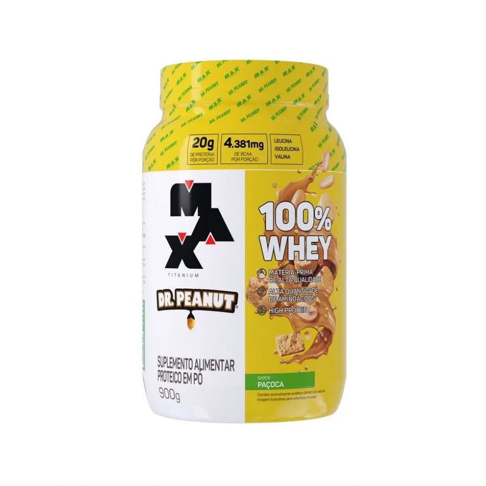 100% Whey Max Titanium x Dr. Peanut (900g) - Paçoca Max Titanium