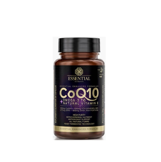 CoQ10 + Ômega 3TG + Vitamina E (60 caps) Essential Nutrition