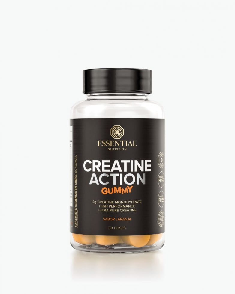 Creatine Action Gummy (240g) - 60 gomas - Maçã Verde Essential Nutrition