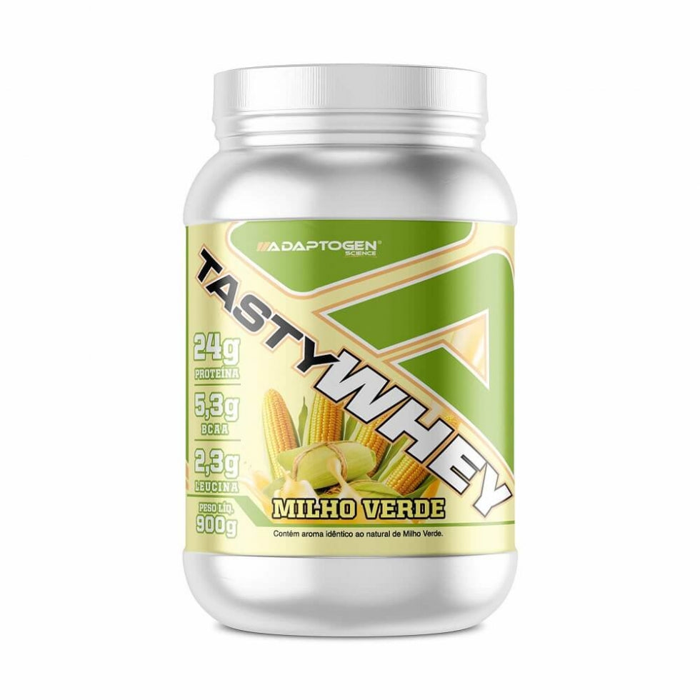 Whey Protein com 900g - Sabor Milho Verde - Tasty Whey da Adaptogen