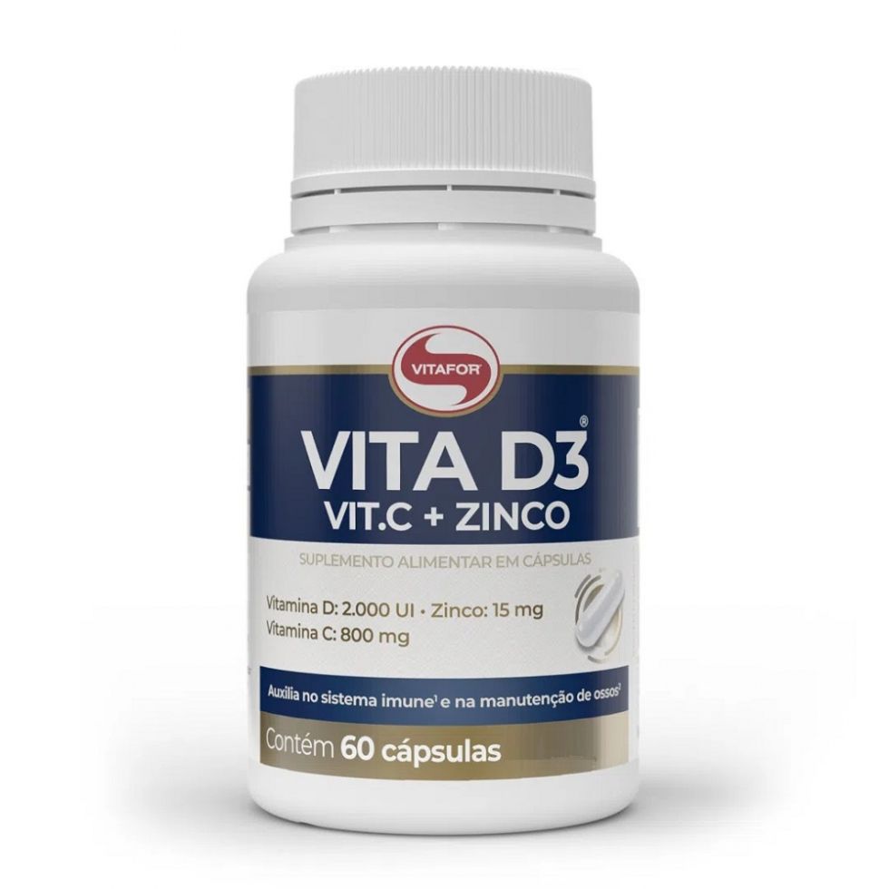 Vita D3 + Vit C + Zinco (60 caps) VitaFor