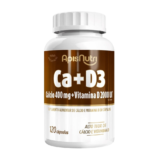 Cálcio + Vitamina D3 - 450mg (120 caps) Apisnutri