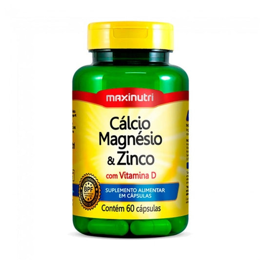 Cálcio, Magnésio e Zinco com Vitamina D (60 caps) MaxiNutri