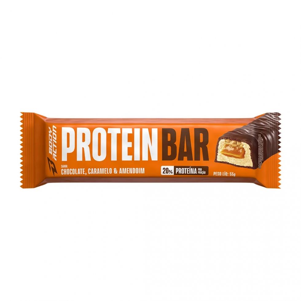 Barra de Proteína (55g) - Sabor de Chocolate Branco c/ Morango - Body Action