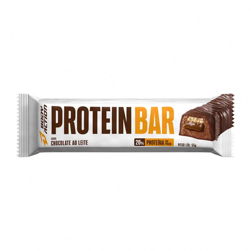Barra de Proteína (55g) - Sabor de Chocolate Branco c/ Morango - Body Action