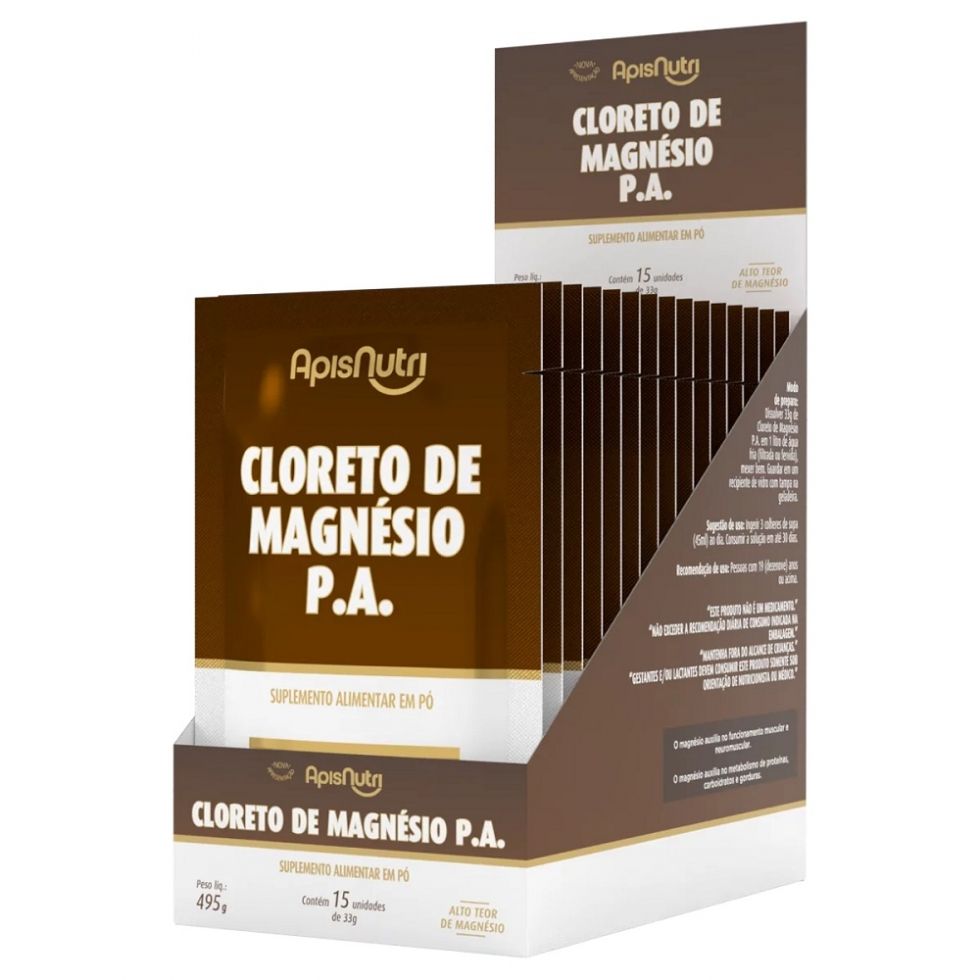 Display Cloreto de Magnésio (15 Sachês de 33g) - ApisNutri
