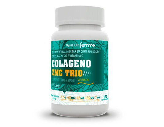 COLÁGENO ZMC TRIO VERISOL + TIPO I + TIPO II 1250mg (120 Caps) - APISNUTRI