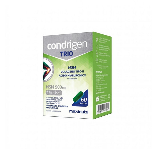 Condrigen Trio - MSM + Colágeno Tipo II + Ácido Hialurônico (60 caps) MaxiNutri