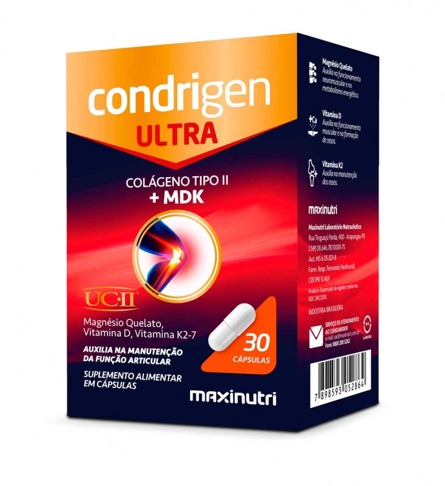 Condrigen Ultra Colágeno Tipo II + MDK (30 caps) MaxiNutri