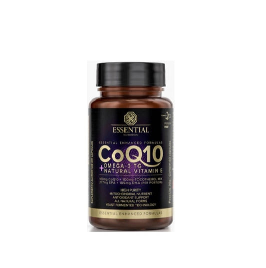 CoQ10 + Ômega 3TG + Vitamina E (60 caps) Essential Nutrition