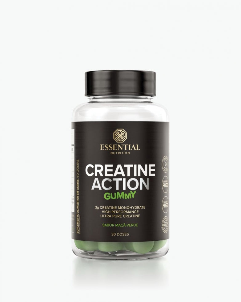 Creatine Action Gummy (240g) - 60 gomas - Maçã Verde Essential Nutrition