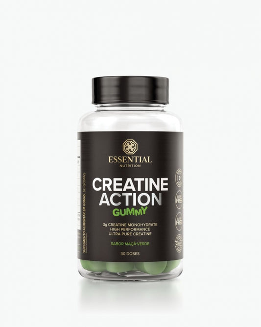 Creatine Action Gummy (240g) - 60 gomas - Maçã Verde Essential Nutrition