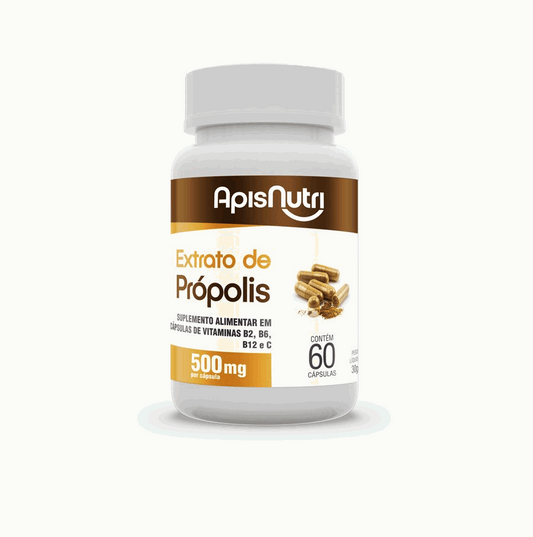 EXTRATO DE PRÓPOLIS 500mg (60 Caps) - APISNUTRI