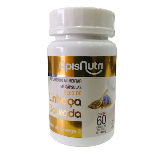 Óleo de Linhaça Dourada 760mg (60 caps) Apisnutri