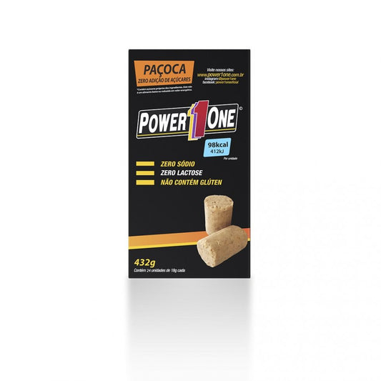 Paçoca Rolha Zero Açúcar - (Cx c/24 unids - 18g) Power One