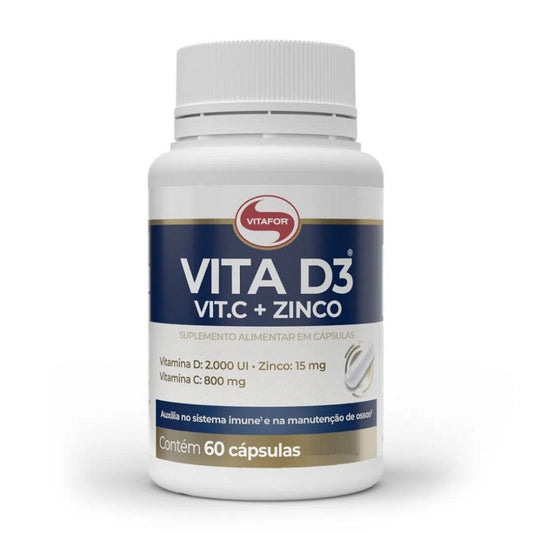Vita D3 + Vit C + Zinco (60 caps) VitaFor